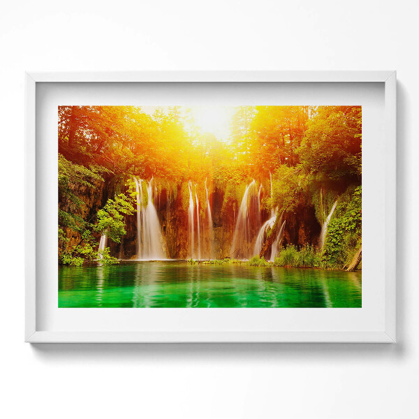 Obraz v rámu moderní Malebný pohled na vodopád