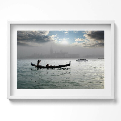 Obraz v rámu moderní Benátské gondoly
