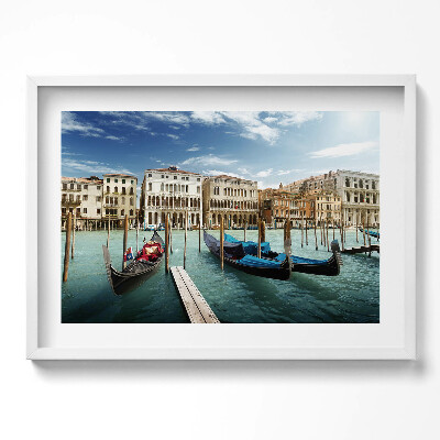 Obraz v rámu moderní Gondoly Benátky Itálie