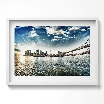Obraz v rámu moderní Město a Brooklynský most
