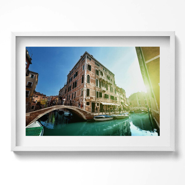 Obraz v rámu moderní Krásné ulice Benátek na slunci