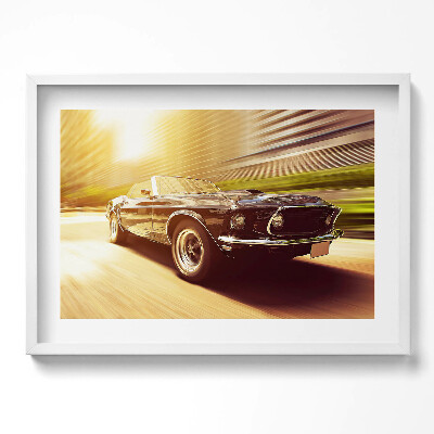 Obraz v rámu moderní Klasické auto za jízdy