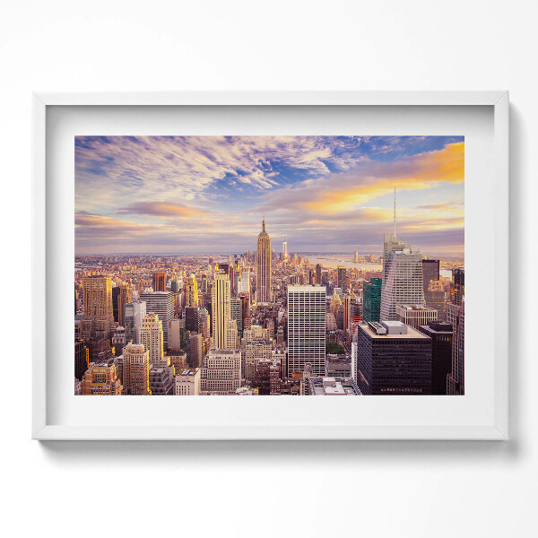 Obraz v rámu moderní Západ slunce v New Yorku
