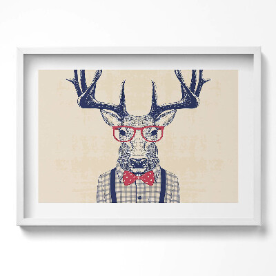 Obraz v rámu moderní Jelen v košili a jazzový luk