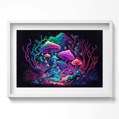 Obraz v rámu moderní Neonové houby