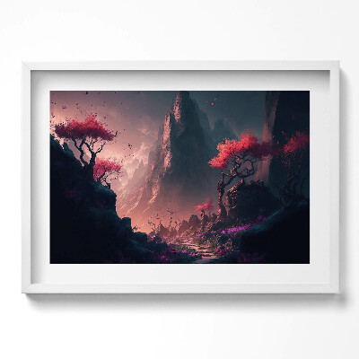 Obraz v rámu moderní Magický les a hory