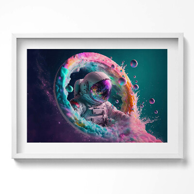 Obraz v rámu moderní Kosmonaut barevné mraky