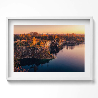 Obraz v rámu moderní Krakov, jezero Zakrzówek na podzim