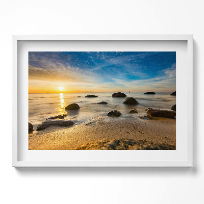 Obraz v rámu moderní Východ slunce Baltské moře