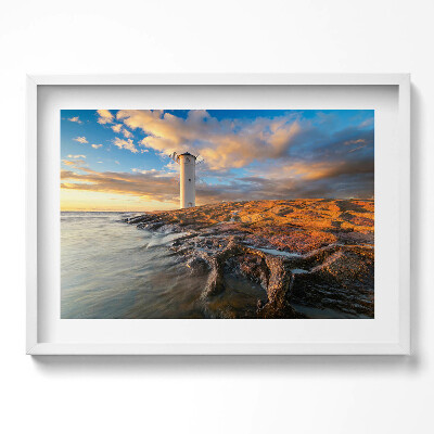 Obraz v rámu moderní Maják na Baltském moři