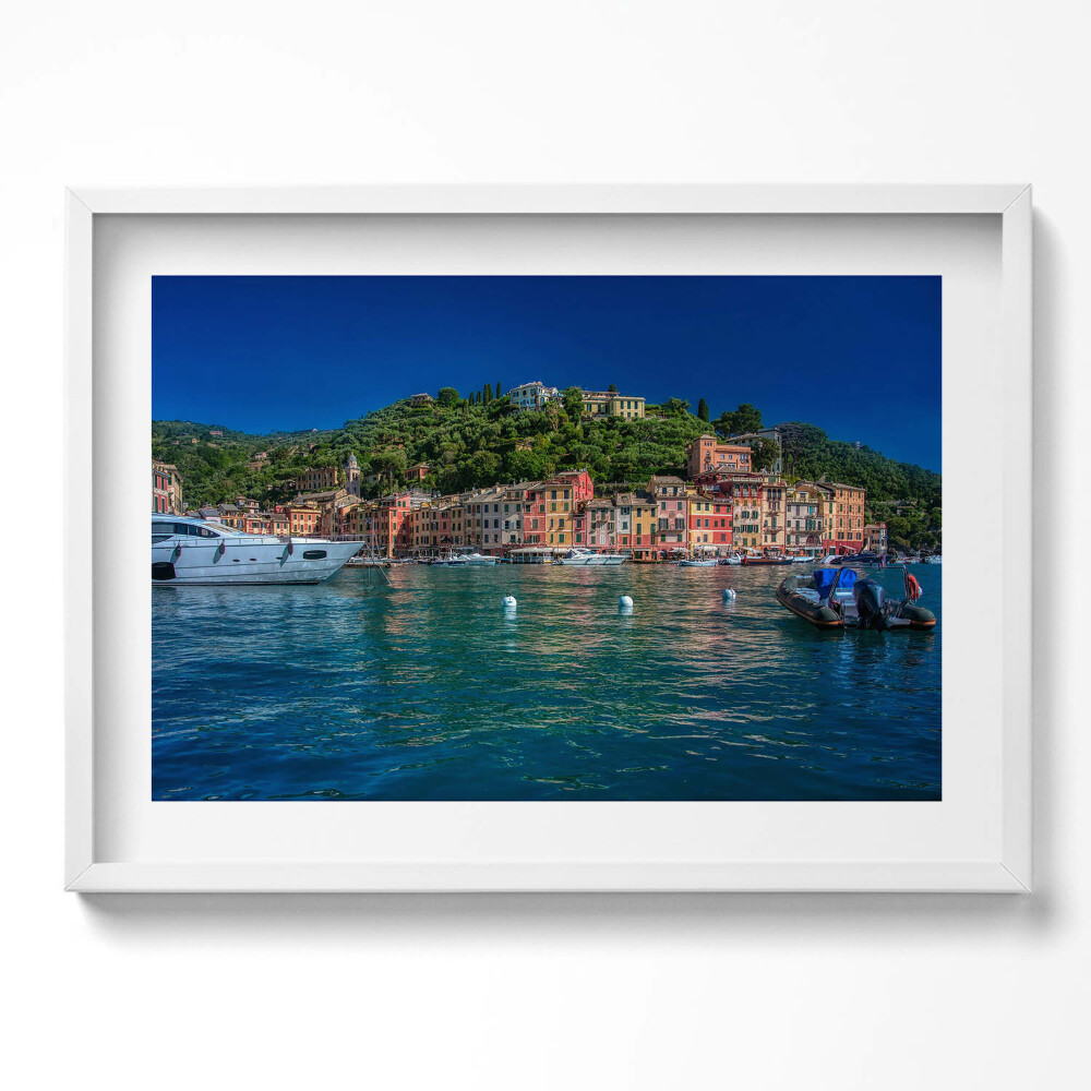 Obraz v rámu moderní Lodě plující v Portofinu