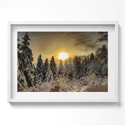 Obraz v rámu moderní Zimní krajina Beskydy