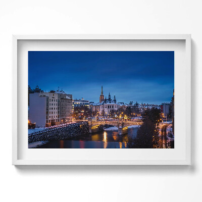 Obraz v rámu moderní Panorama Plzně v České republice