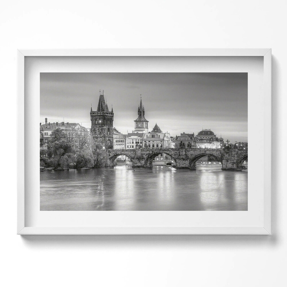 Obraz v rámu moderní Pohled na Karlův most v Praze