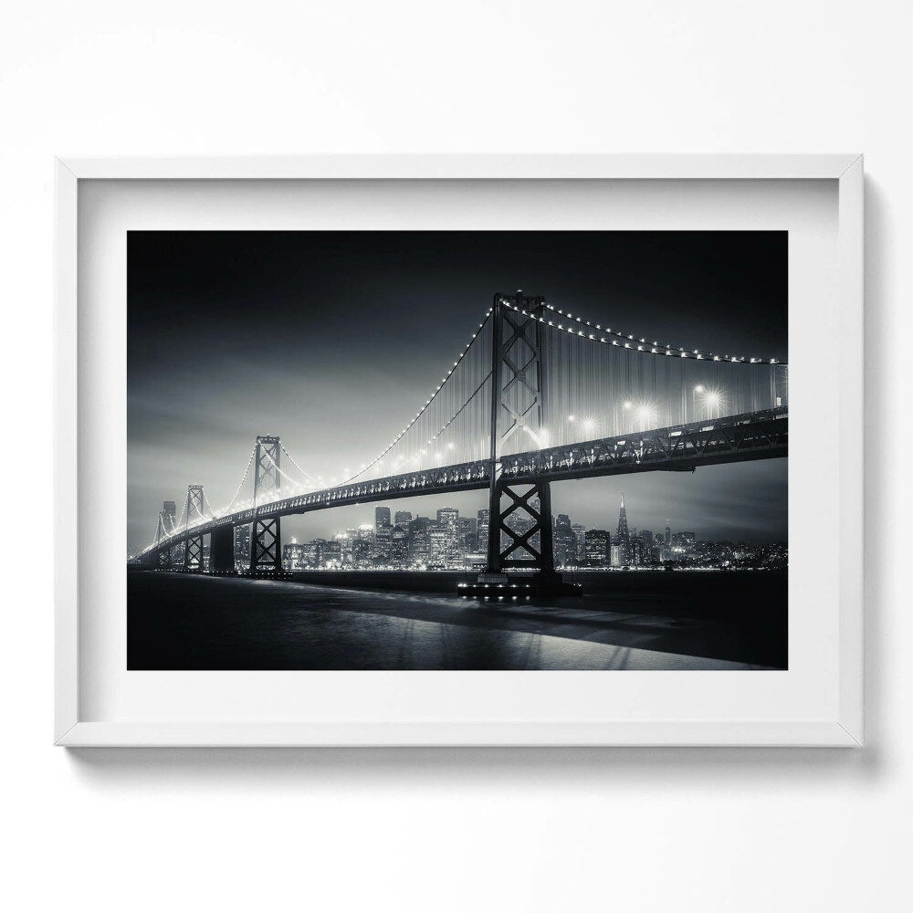 Obraz v rámu moderní Most v noci San Francisco