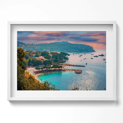Obraz v rámu moderní Pohled na Francouzskou riviéru