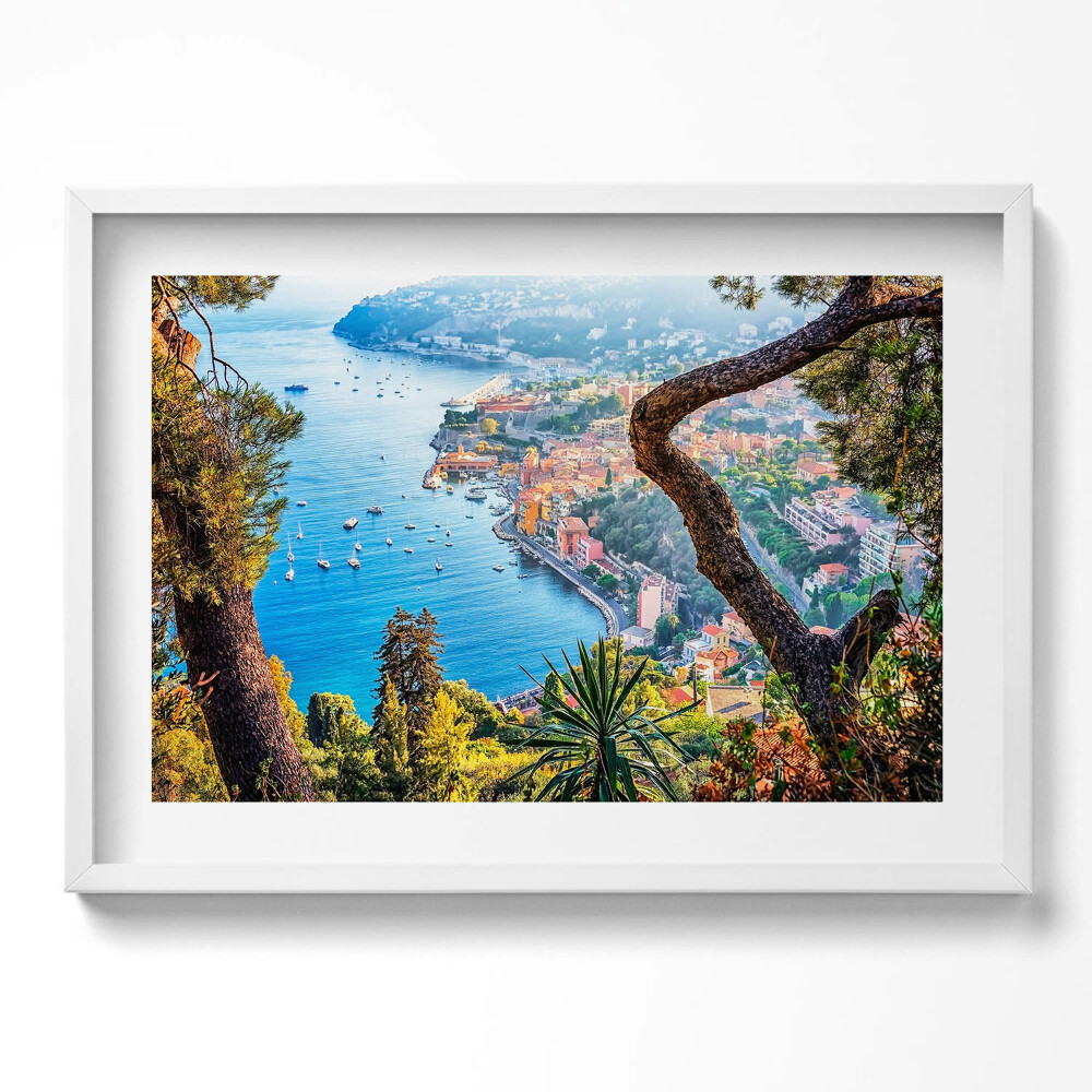 Obraz v rámu moderní Vesnice Villefranche-sur-Mer