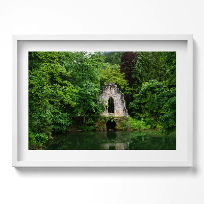 Obraz v rámu moderní Ruiny staré kaple Chamonix Francie