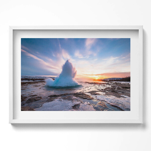 Obraz v rámu moderní Gejzír na ostrově Island