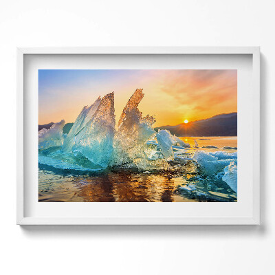 Obraz v rámu moderní Kus ledu při východu slunce