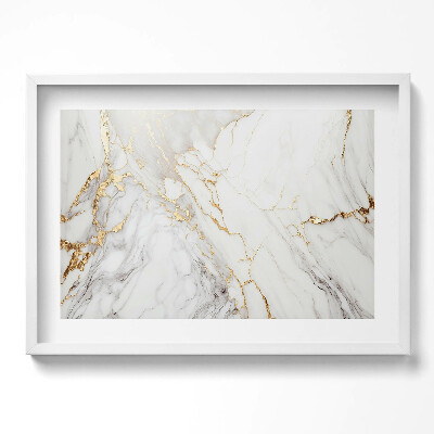 Obraz v rámu moderní Světlý mramor se zlatem
