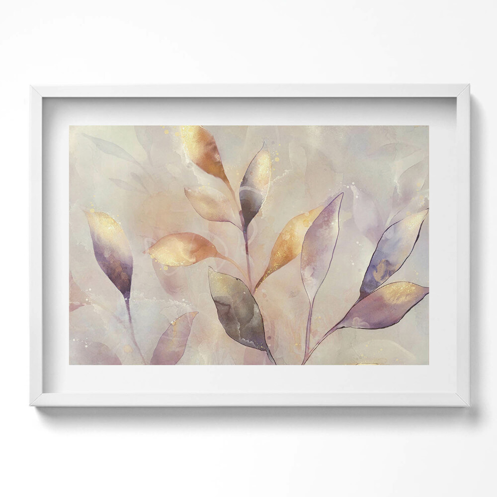 Obraz v rámu moderní Malované boho listy