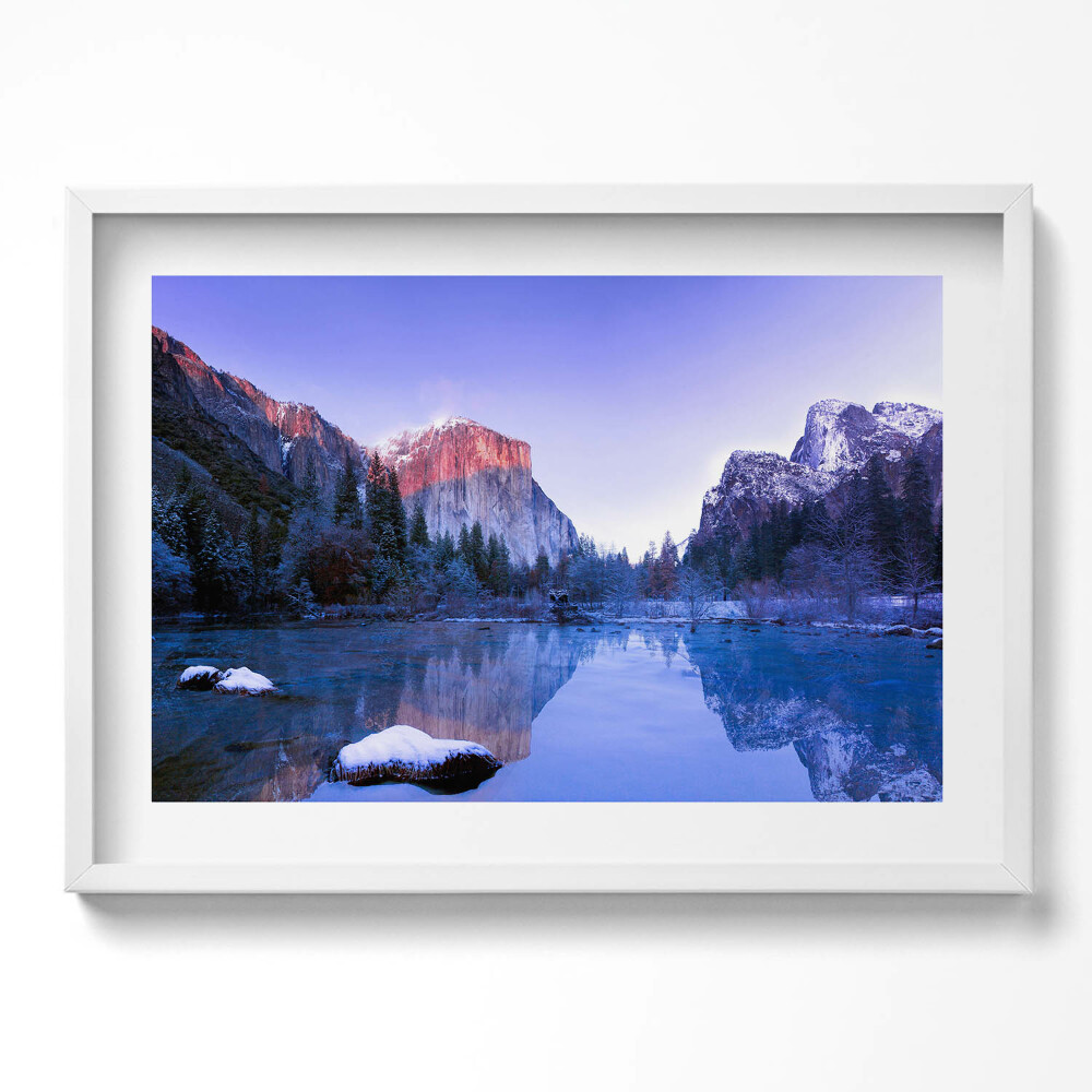 Obraz v rámu moderní Zimní krajina jezera