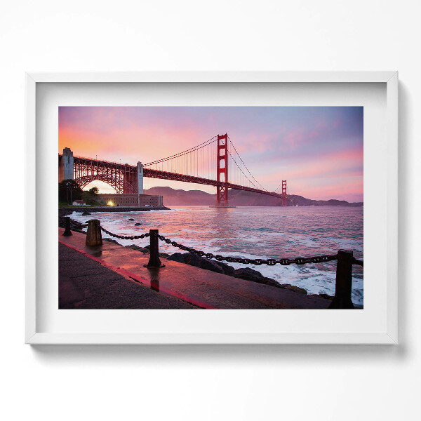 Obraz v rámu moderní Pohled na Golden Gate Bridge