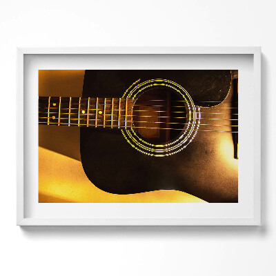 Obraz v rámu moderní Černý kytarový nástroj