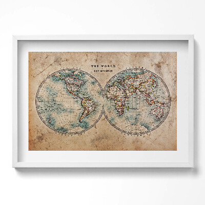 Obraz v rámu moderní Stará mapa světa