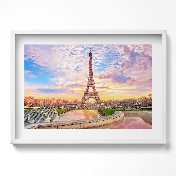 Obraz v rámu moderní Romantický pohled na Eiffelovu věž v Paříži