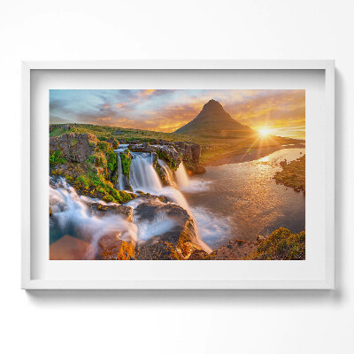 Obraz v rámu moderní Přírodní krajina při západu slunce