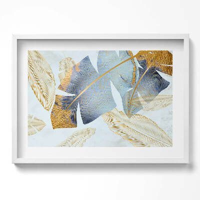 Obraz v rámu moderní Glamour banánové listy se zlatem