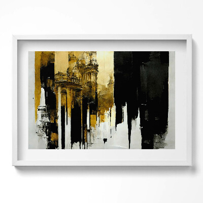 Obraz v rámu moderní Abstraktní umění se zlatem