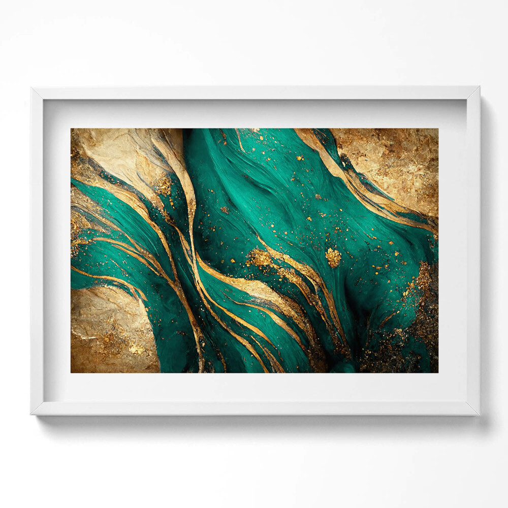 Obraz v rámu moderní Abstrakce se zlatem