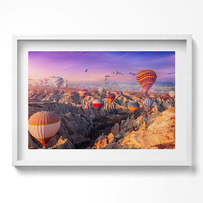Obraz v rámu moderní Balónky létající nad kaňonem