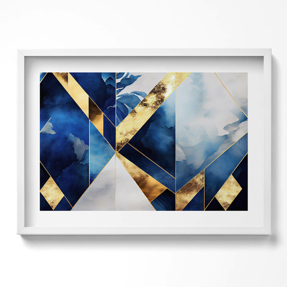 Obraz v rámu moderní Geometrické kompozice se zlatem