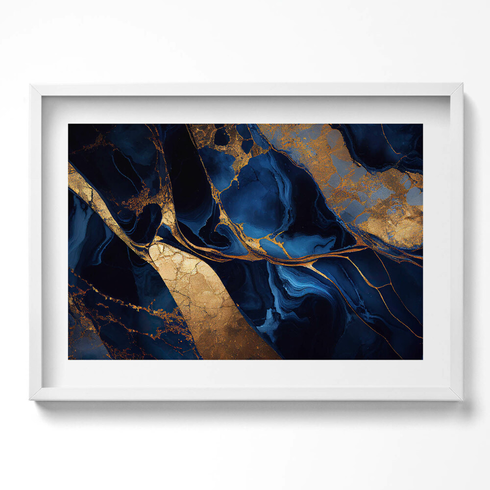 Obraz v rámu moderní Mramor a zlato textury abstrakce