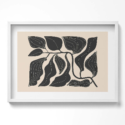 Obraz v rámu moderní Minimalistické ilustrace listů rostlin