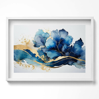 Obraz v rámu moderní Abstraktní malba rostlin ve zlatě