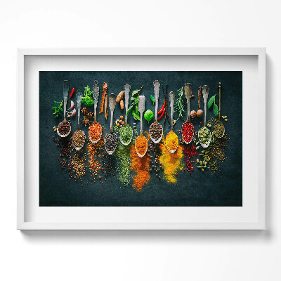 Obraz v rámu moderní Lžíce s barevným kořením