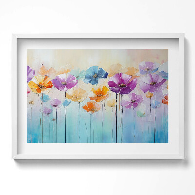 Obraz v rámu moderní Malované barevné květiny