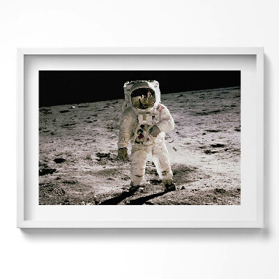 Obraz v rámu moderní První člověk na Měsíci - foto NASA