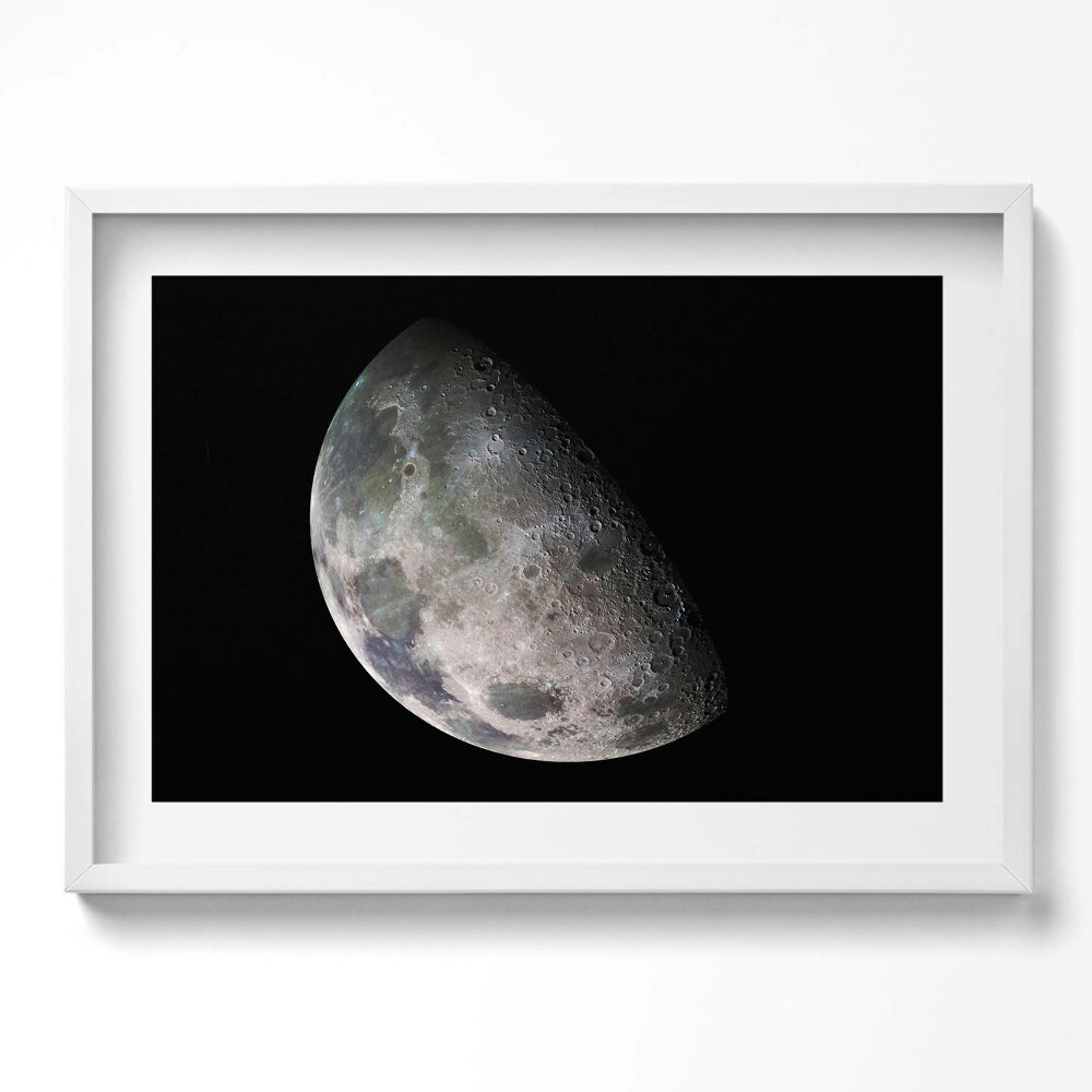Obraz v rámu moderní Měsíc na černé obloze