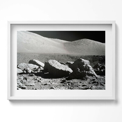 Obraz v rámu moderní NASA fotografie kamenů na Měsíci