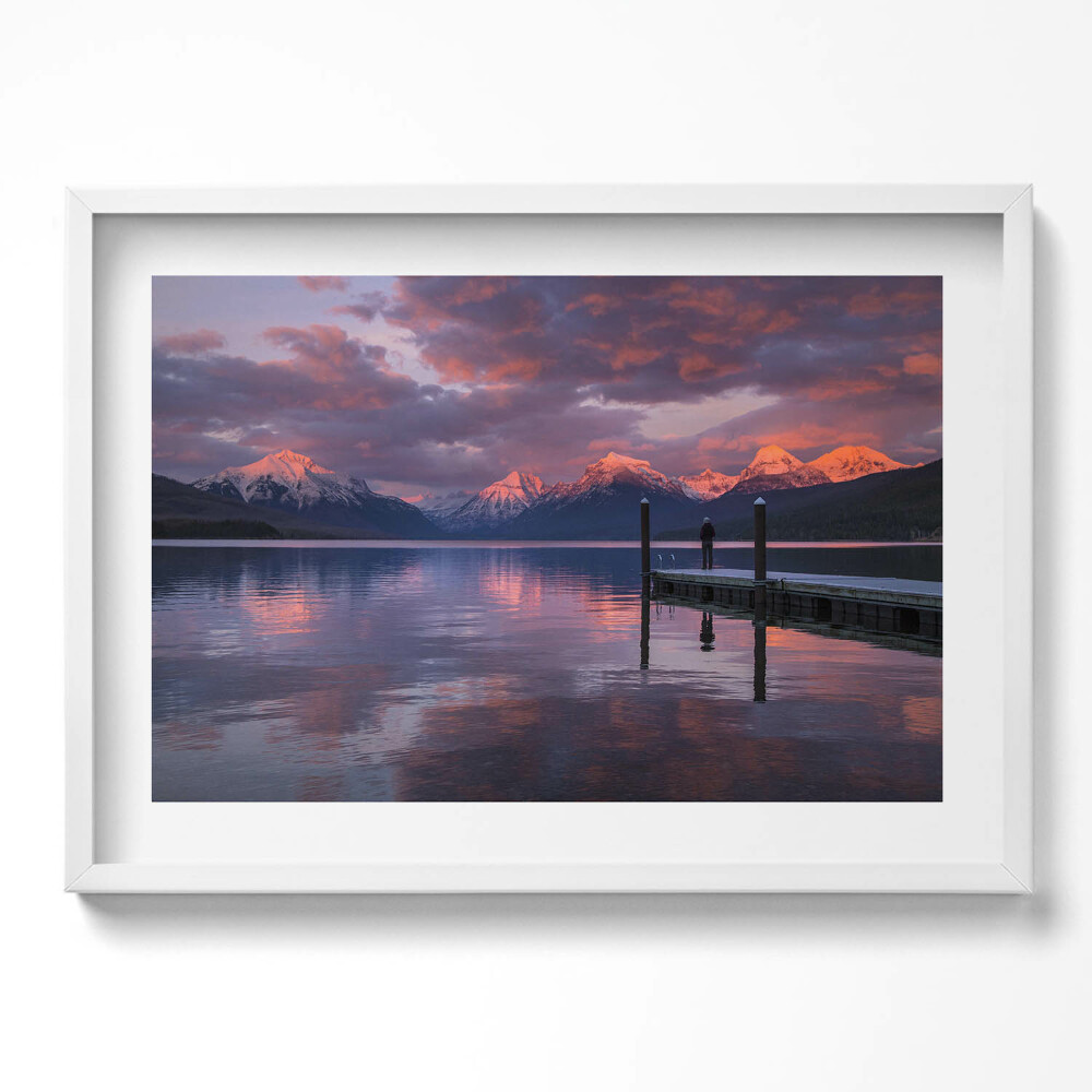 Obraz v rámu moderní Jezerní hory a mraky