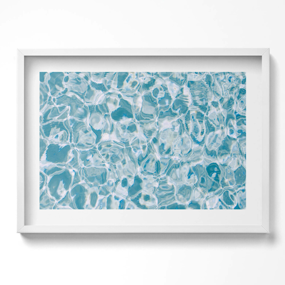 Obraz v rámu moderní List modré, průhledné vody