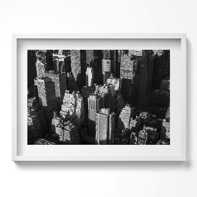 Obraz v rámu moderní Černá a bílá městská architektura