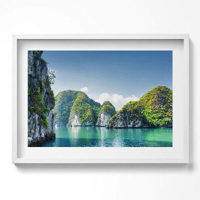 Obraz v rámu moderní Tyrkysové moře a útesy