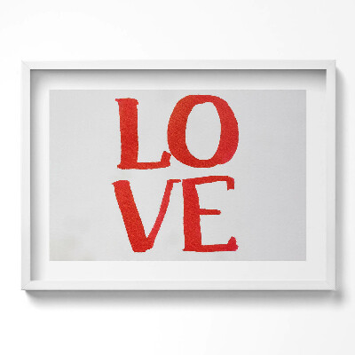 Obraz v rámu moderní Červený graffiti nápis LOVE